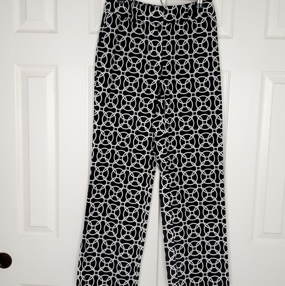 Talbot's Petite Black and White Velour Pants - Picture 2 of 4